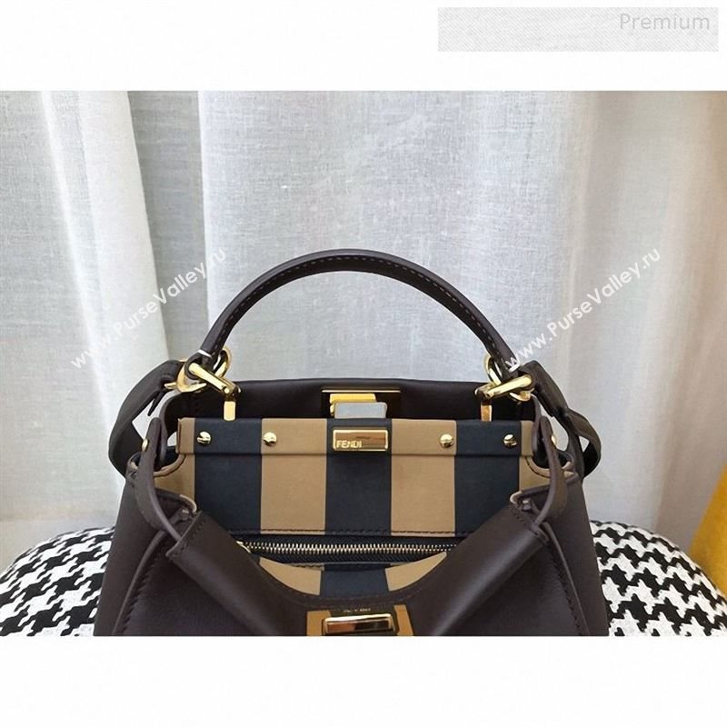 Fendi Iconic Mini Striped Lining Bag Brown 2019 (AFEI-9122304)