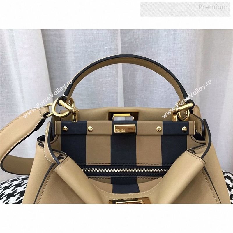 Fendi Iconic Mini Striped Lining Bag Beige 2019 (AFEI-9122303)