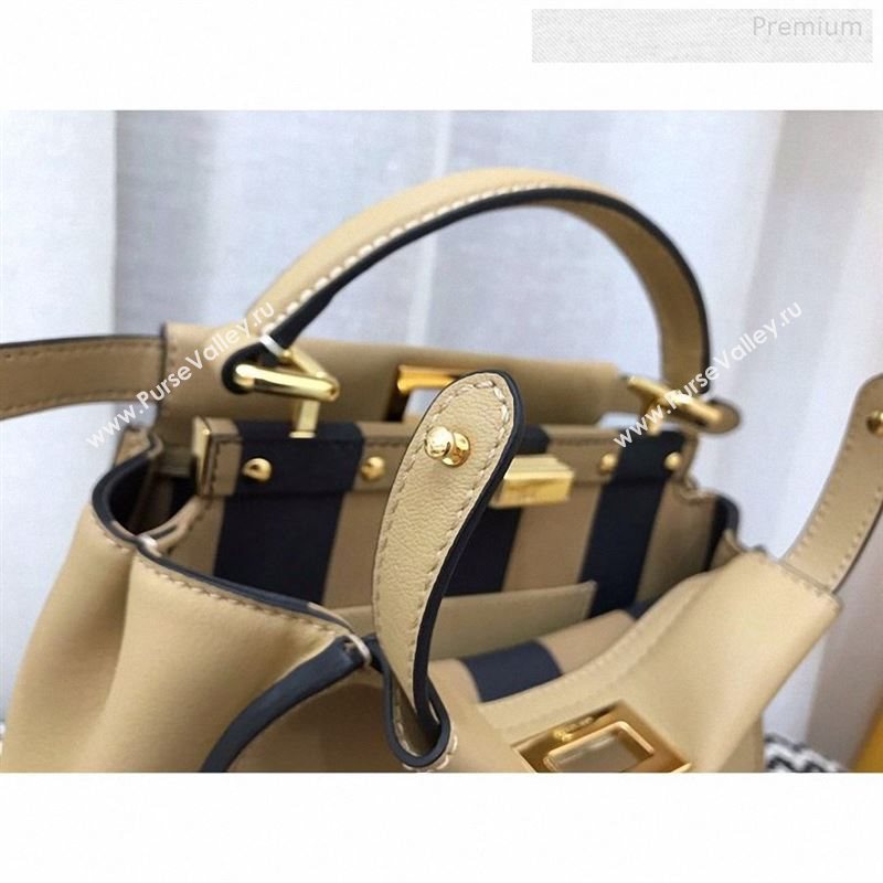 Fendi Iconic Mini Striped Lining Bag Beige 2019 (AFEI-9122303)