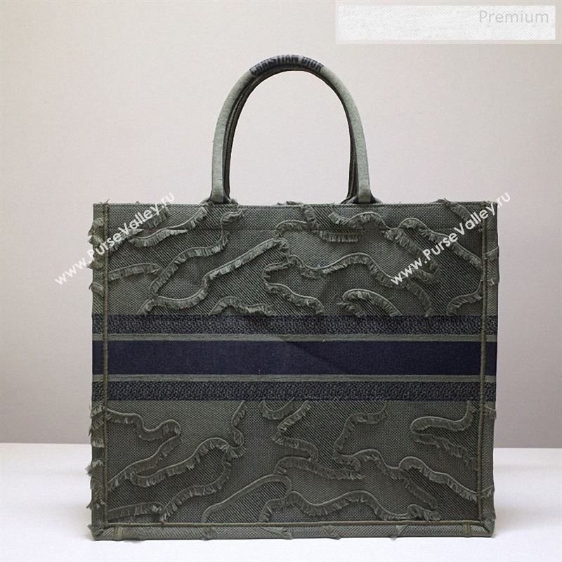 Dior Book Tote Camouflage Embroidered Canvas Bag Green 2019 (BF-9122308)