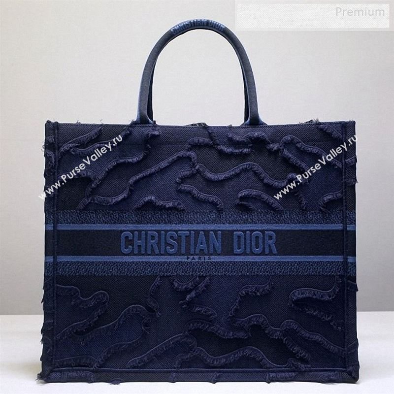 Dior Book Tote Camouflage Embroidered Canvas Bag Blue 2019 (BF-9122309)