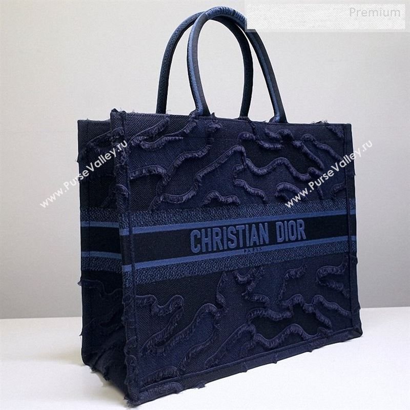 Dior Book Tote Camouflage Embroidered Canvas Bag Blue 2019 (BF-9122309)