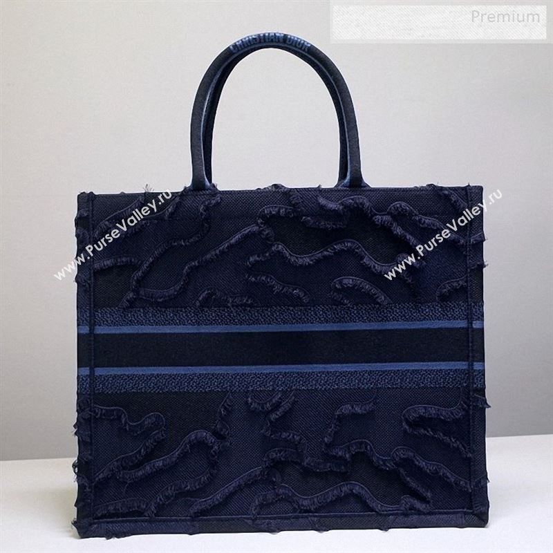 Dior Book Tote Camouflage Embroidered Canvas Bag Blue 2019 (BF-9122309)