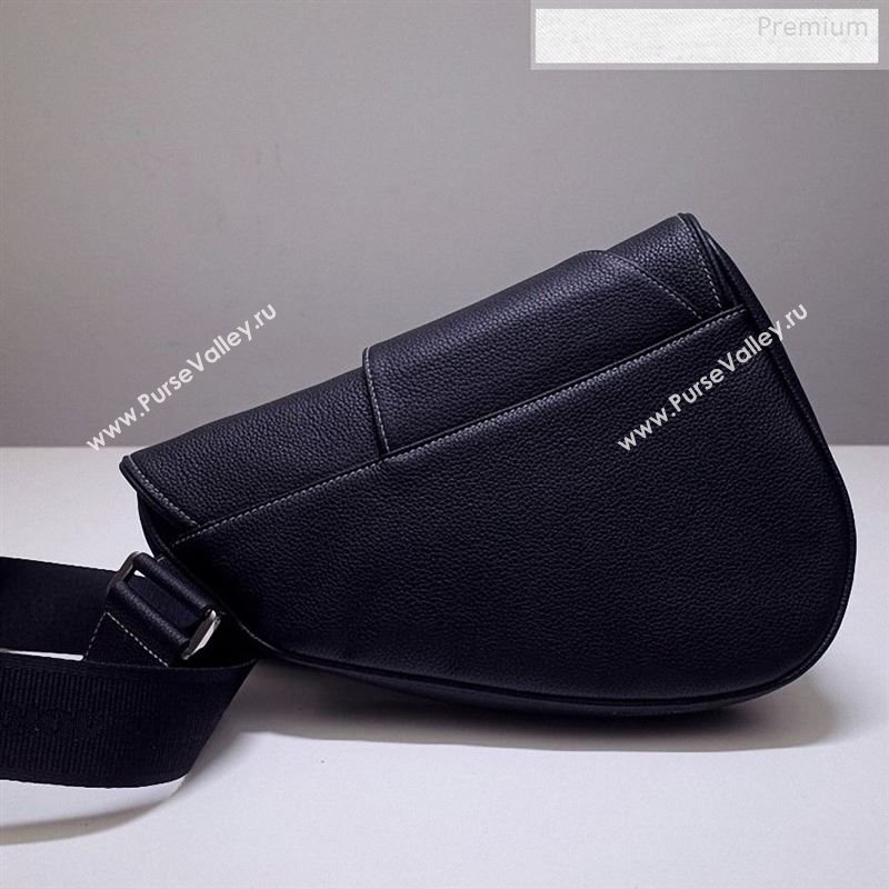 Dior Mens Grained Calfskin Saddle Messenger Bag Black/White 2020 (BF-9122314)