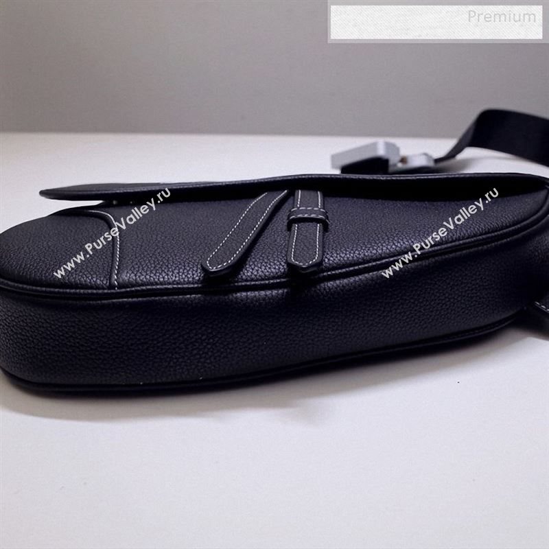 Dior Mens Grained Calfskin Saddle Messenger Bag Black/White 2020 (BF-9122314)