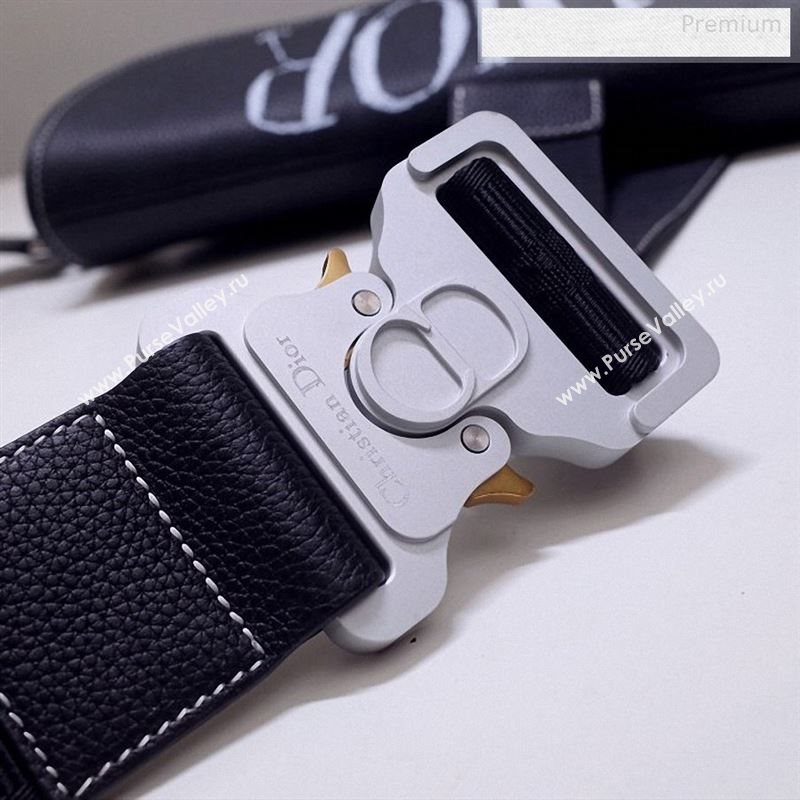 Dior Mens Grained Calfskin Saddle Messenger Bag Black/White 2020 (BF-9122314)