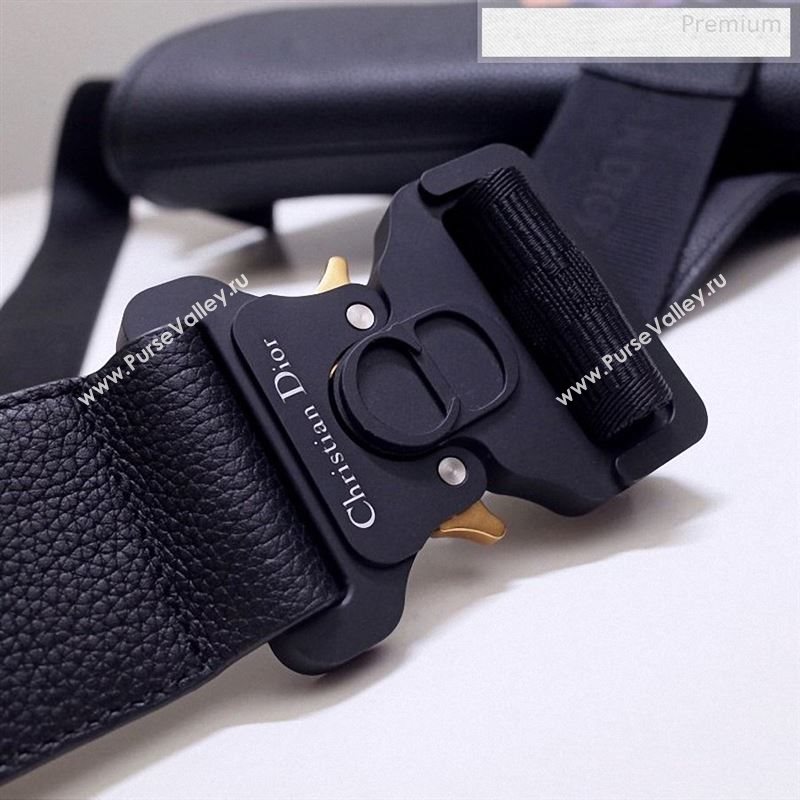 Dior Mens Printed Grained Calfskin Saddle Messenger Bag Black 2020 (BF-9122315)