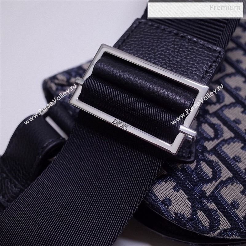 Dior Mens Blue Oblique Canvas Saddle Pocket Messenger Bag 2019 (BF-9122312)