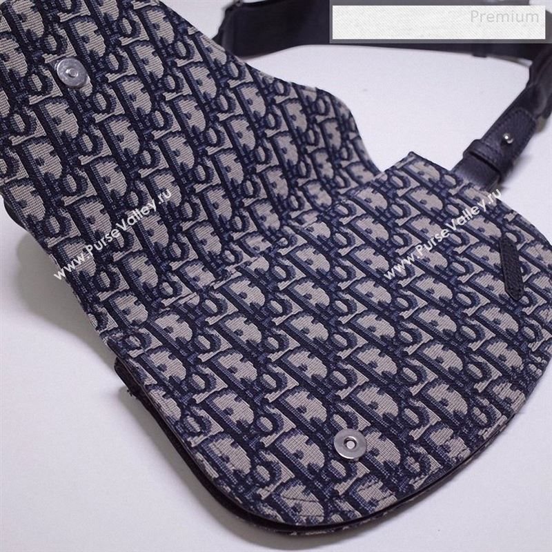 Dior Mens Blue Oblique Canvas Saddle Pocket Messenger Bag 2019 (BF-9122312)