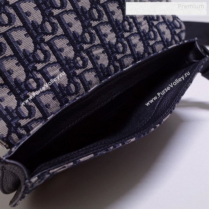 Dior Mens Blue Oblique Canvas Saddle Pocket Messenger Bag 2019 (BF-9122312)