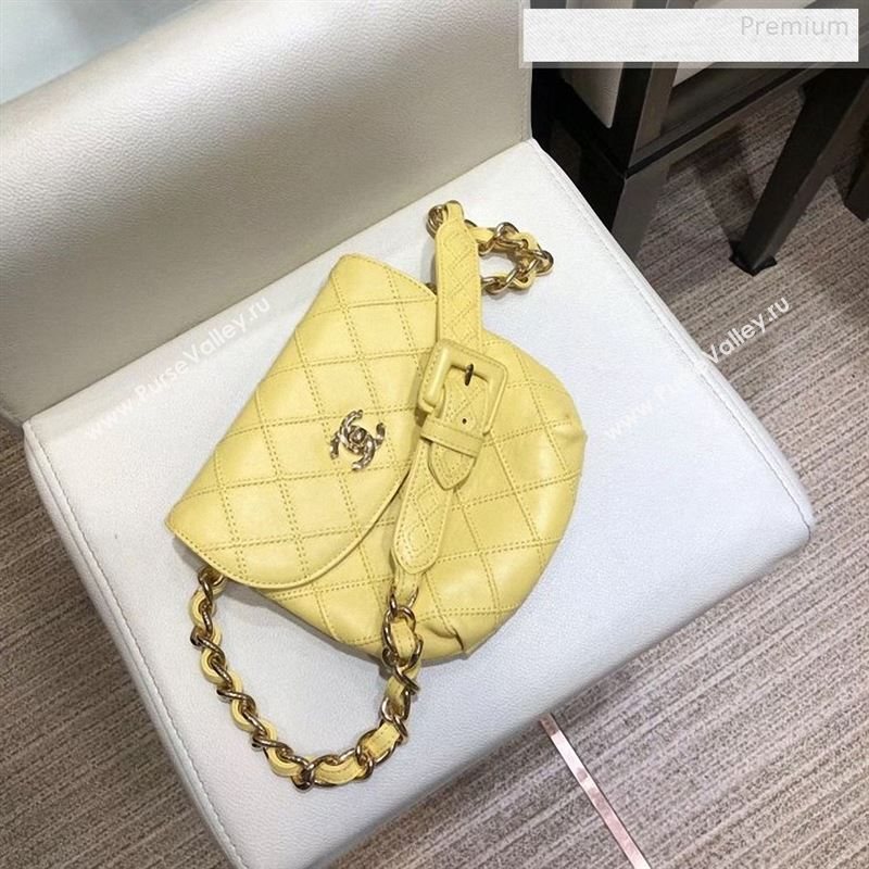 Chanel Vintage Quilted Lambskin Waist/Belt Bag A80063 Yellow 2019 (SMJD-9122431)