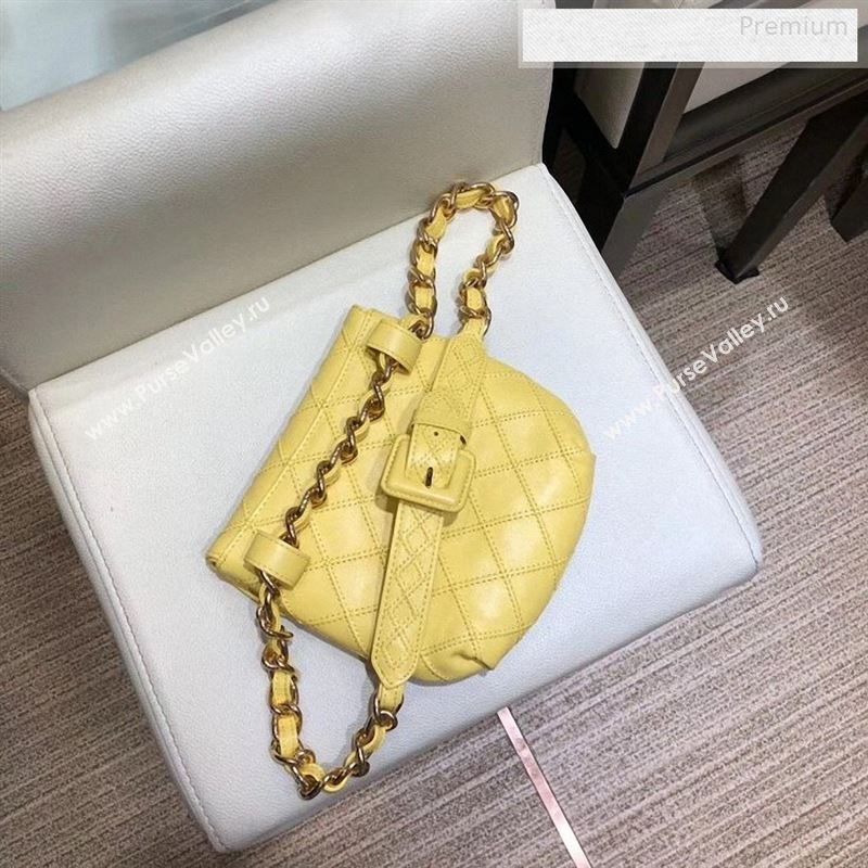 Chanel Vintage Quilted Lambskin Waist/Belt Bag A80063 Yellow 2019 (SMJD-9122431)