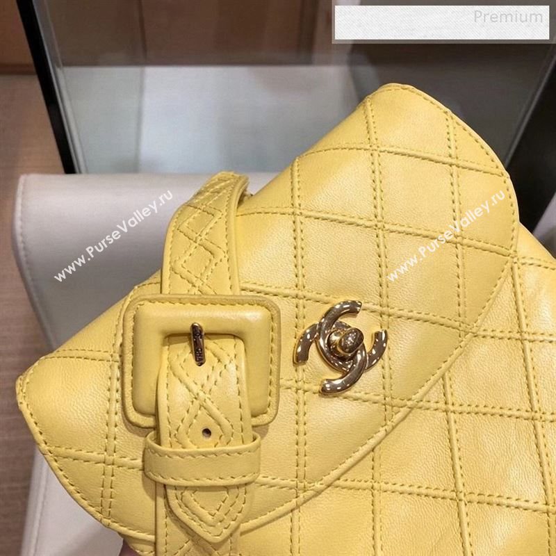 Chanel Vintage Quilted Lambskin Waist/Belt Bag A80063 Yellow 2019 (SMJD-9122431)