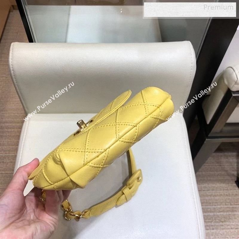 Chanel Vintage Quilted Lambskin Waist/Belt Bag A80063 Yellow 2019 (SMJD-9122431)