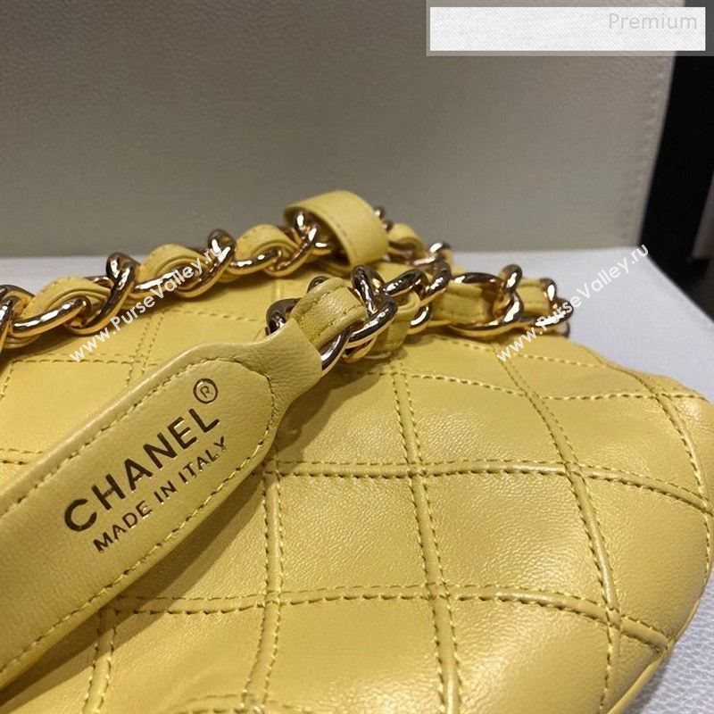 Chanel Vintage Quilted Lambskin Waist/Belt Bag A80063 Yellow 2019 (SMJD-9122431)