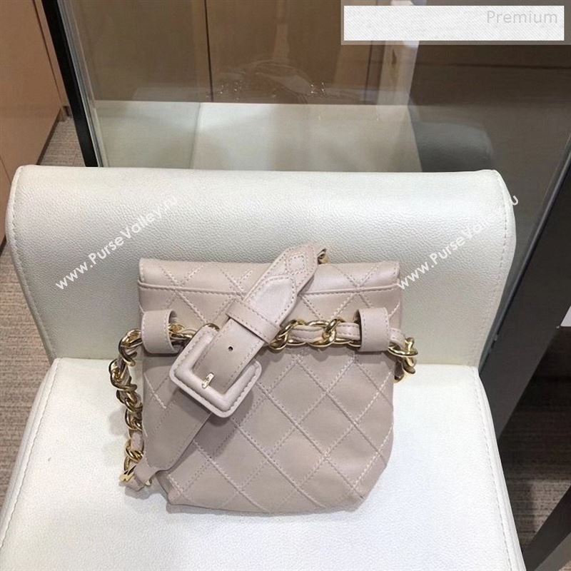 Chanel Vintage Quilted Lambskin Waist/Belt Bag A80063 Light Gray 2019 (SMJD-9122430)