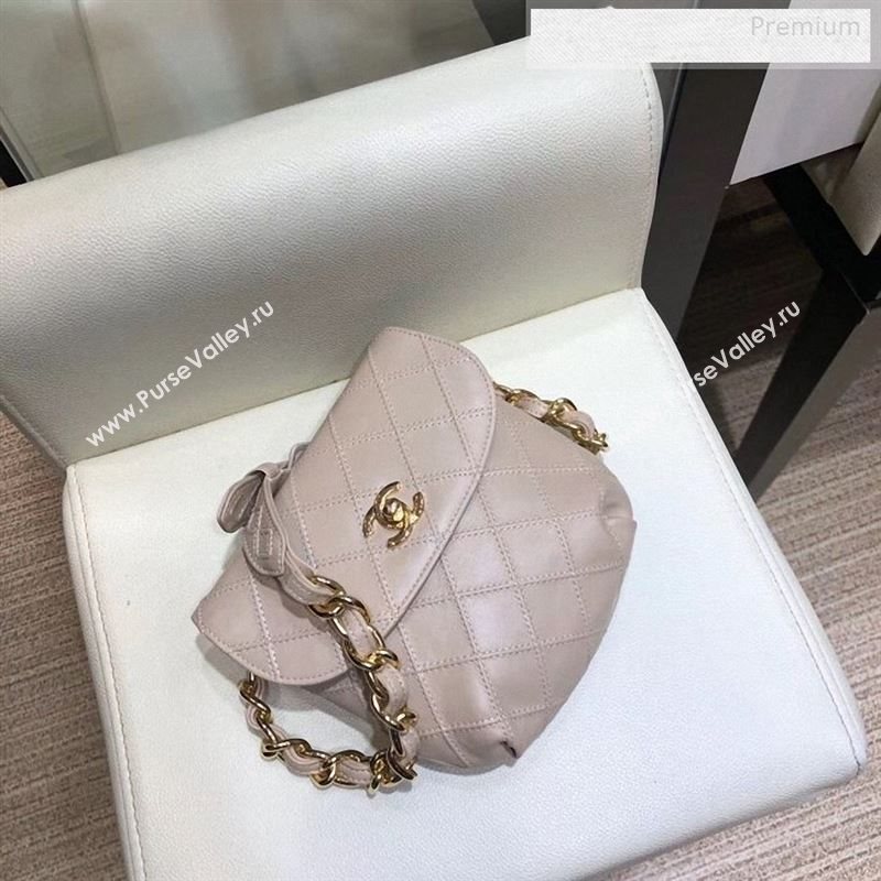 Chanel Vintage Quilted Lambskin Waist/Belt Bag A80063 Light Gray 2019 (SMJD-9122430)