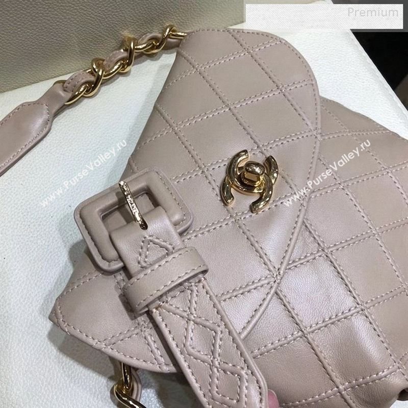 Chanel Vintage Quilted Lambskin Waist/Belt Bag A80063 Light Gray 2019 (SMJD-9122430)