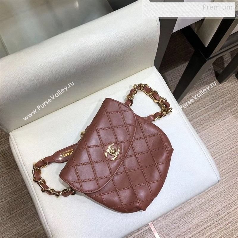 Chanel Vintage Quilted Lambskin Waist/Belt Bag A80063 Brown 2019 (SMJD-9122432)