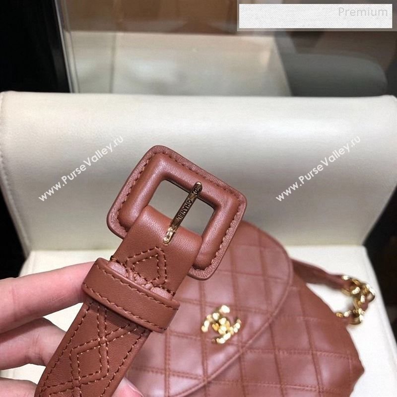 Chanel Vintage Quilted Lambskin Waist/Belt Bag A80063 Brown 2019 (SMJD-9122432)