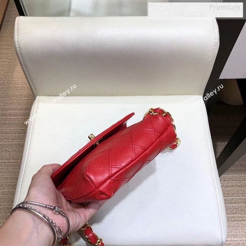 Chanel Vintage Quilted Lambskin Waist/Belt Bag A80063 Red 2019 (SMJD-9122429)