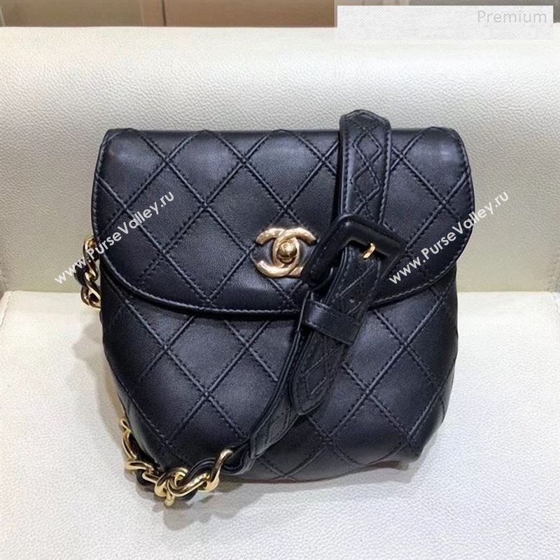 Chanel Vintage Quilted Lambskin Waist/Belt Bag A80063 Black 2019 (SMJD-9122428)