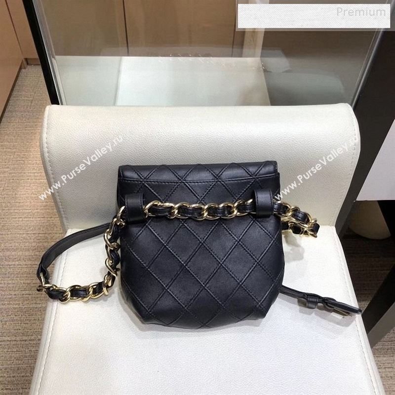 Chanel Vintage Quilted Lambskin Waist/Belt Bag A80063 Black 2019 (SMJD-9122428)