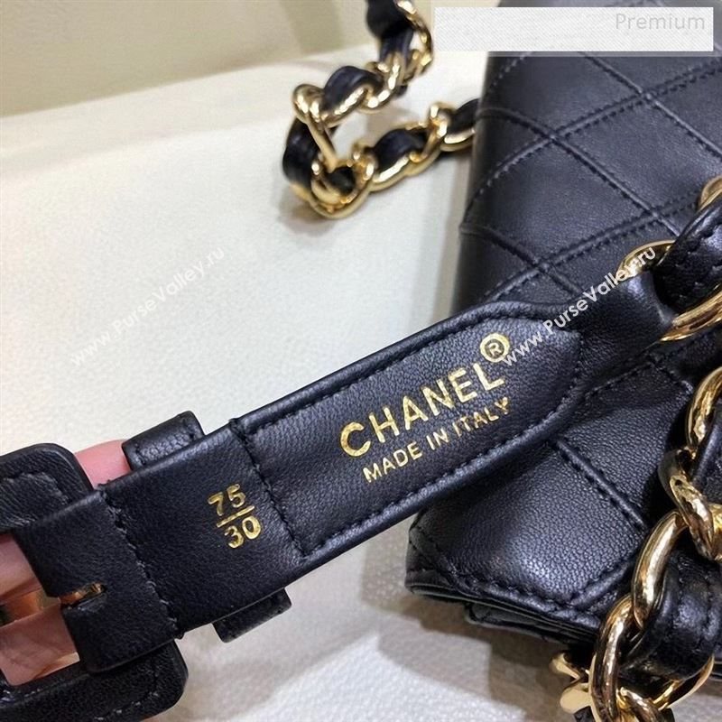 Chanel Vintage Quilted Lambskin Waist/Belt Bag A80063 Black 2019 (SMJD-9122428)