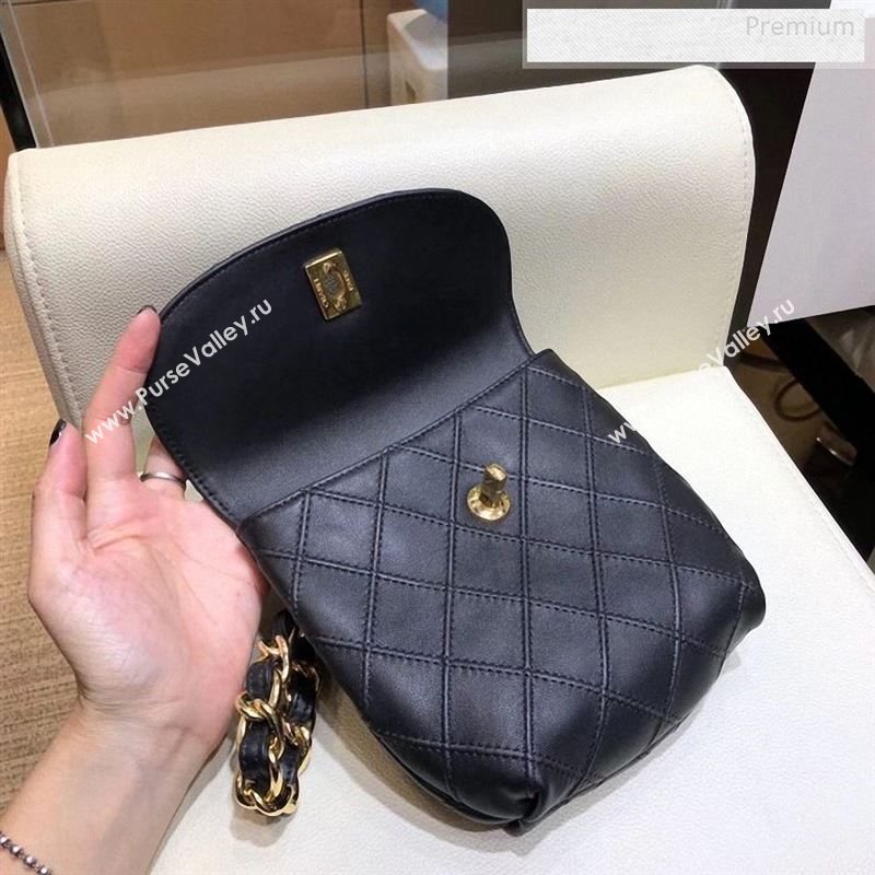 Chanel Vintage Quilted Lambskin Waist/Belt Bag A80063 Black 2019 (SMJD-9122428)