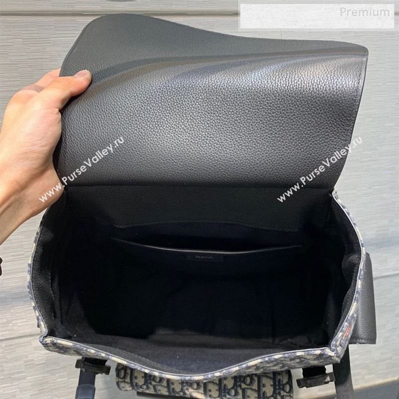 Dior Homme Mens Blue Oblique Canvas Large Saddle Backpack 2020 (XXG-9122502)