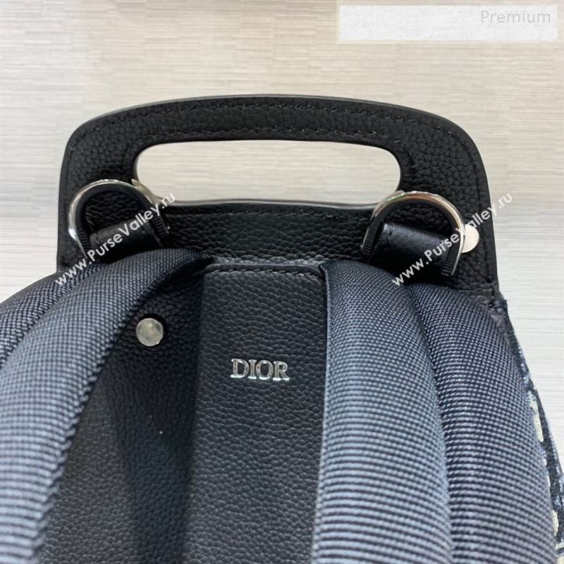 Dior Homme Mens Blue Oblique Canvas Mini Saddle Backpack 2020 (XXG-9122501)