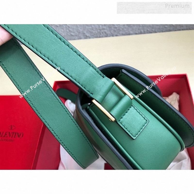 Valentino Supervee Calfskin Maxi-Logo Crossbody Bag 1011L Green/Gold 2020 (JD-9122503)