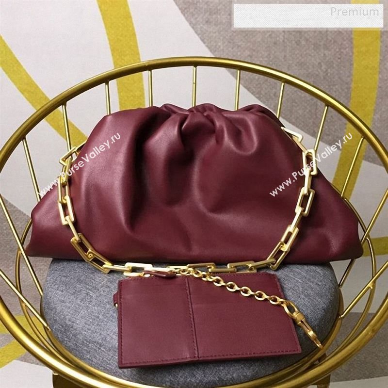 Bottega Veneta Large The Pouch Chain Shoulder Bag Burgundy 2019 (MS-9122511)