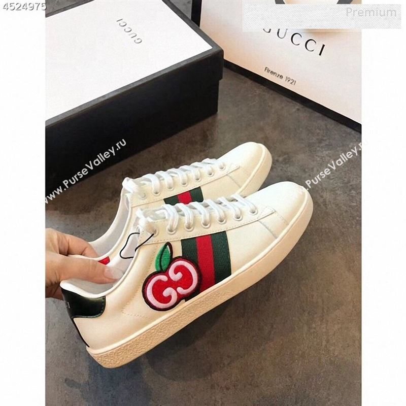 Gucci Ace Sneakers with GG Apple White 2020 (For Women and Men) (EM-9122601)