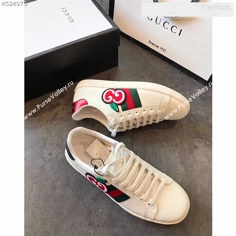 Gucci Ace Sneakers with GG Apple White 2020 (For Women and Men) (EM-9122601)