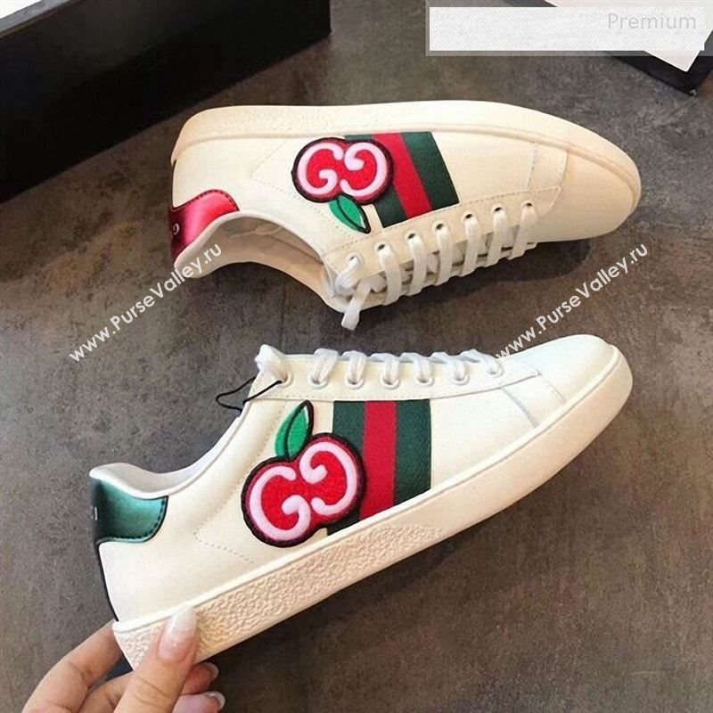 Gucci Ace Sneakers with GG Apple White 2020 (For Women and Men) (EM-9122601)