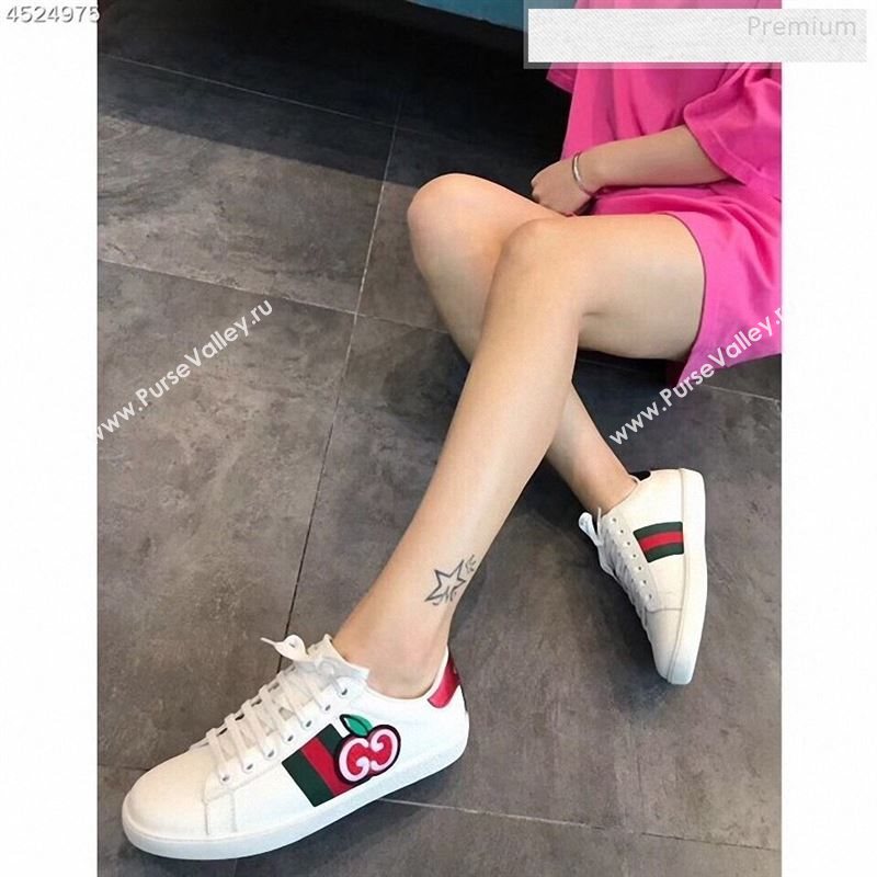 Gucci Ace Sneakers with GG Apple White 2020 (For Women and Men) (EM-9122601)