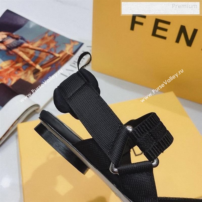 Fendi Colibrì Crystal Mesh Slingback Flat Shoe Black 2020 (DLY-9122615)