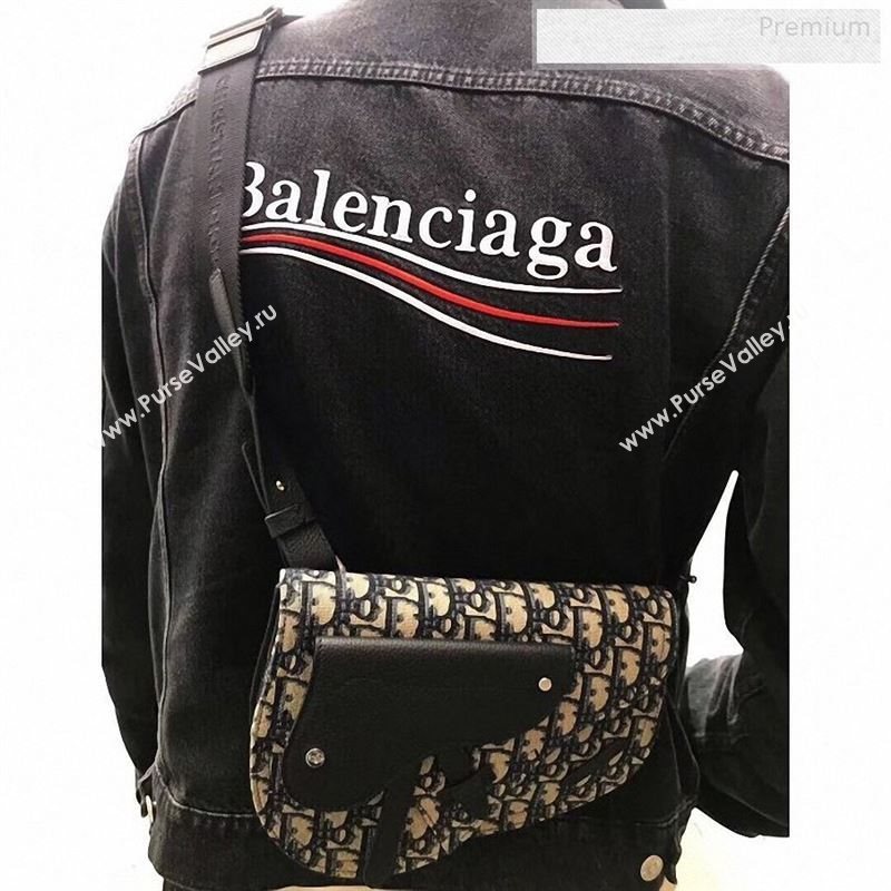 Dior Mens Blue Oblique Canvas Saddle Pocket Messenger Bag 2020 (BF-9122311)