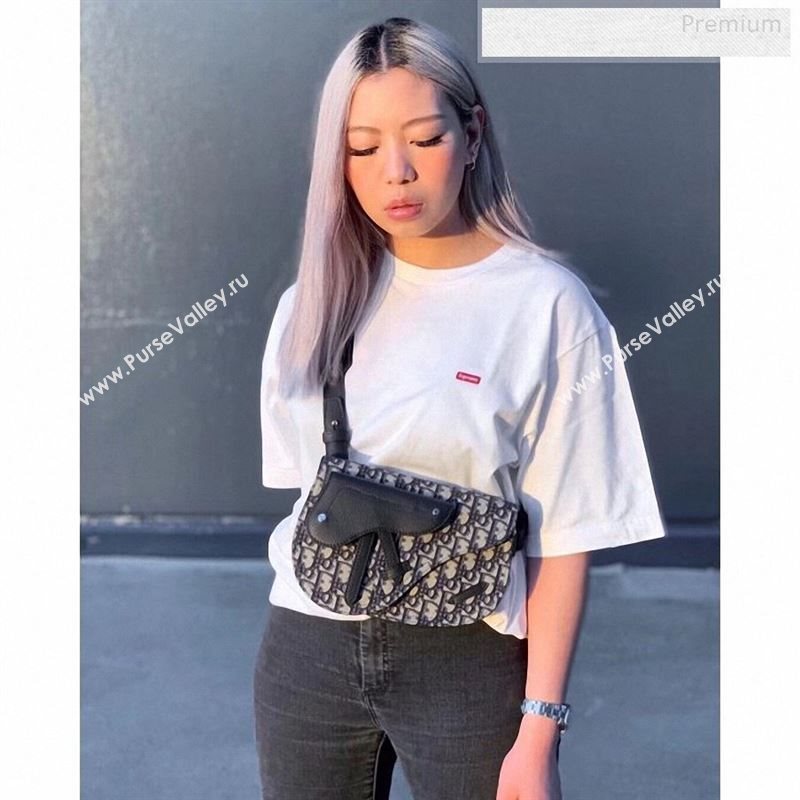 Dior Mens Blue Oblique Canvas Saddle Pocket Messenger Bag 2019 (BF-9122312)