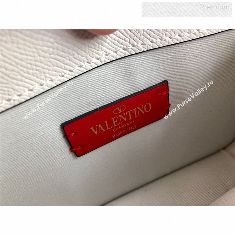 Valentino VLock Grained Calfskin Chain Shoulder Bag 0069 White 2019 (JD-9122317)