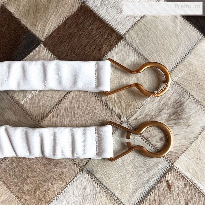 Bottega Veneta Lambskin Belt 40mm with Saddle Buckle White 2019 (MS-9122328)