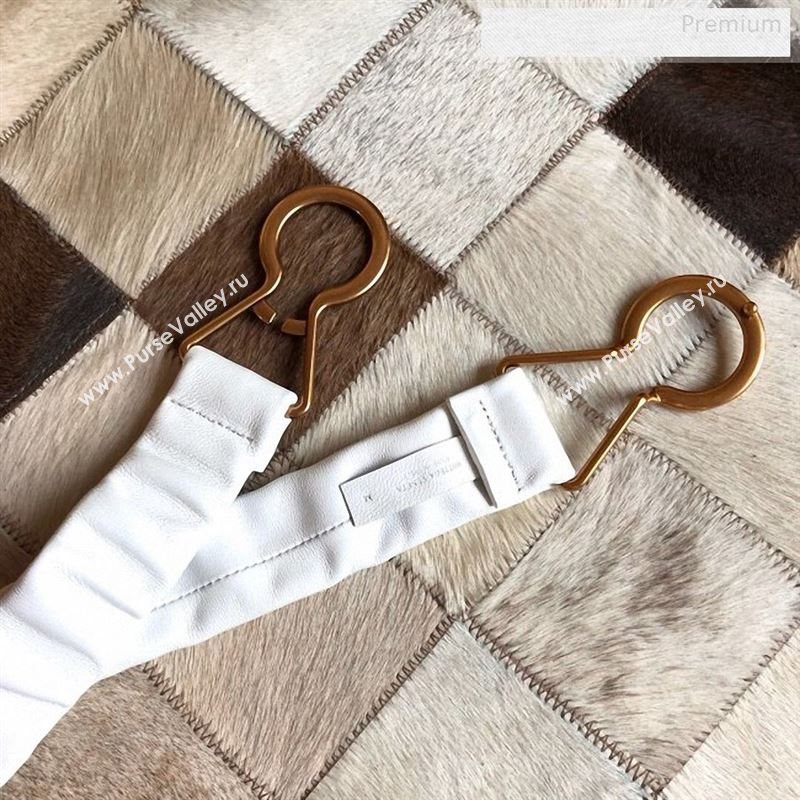 Bottega Veneta Lambskin Belt 40mm with Saddle Buckle White 2019 (MS-9122328)