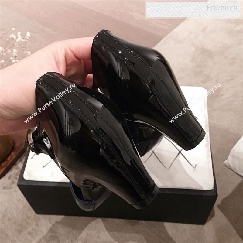 Chanel Patent Calfskin Mary Jane Pumps G35426 Black/Navy Blue 2020 (KL-9122333)