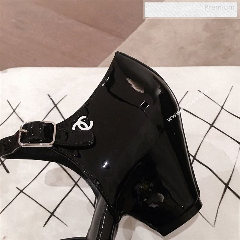 Chanel Patent Calfskin Mary Jane Pumps G35426 All Black 2020 (KL-9122334)