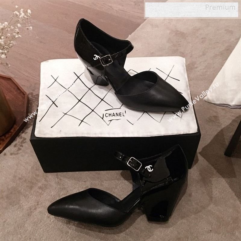 Chanel Patent Calfskin Mary Jane Pumps G35426 All Black 2020 (KL-9122334)