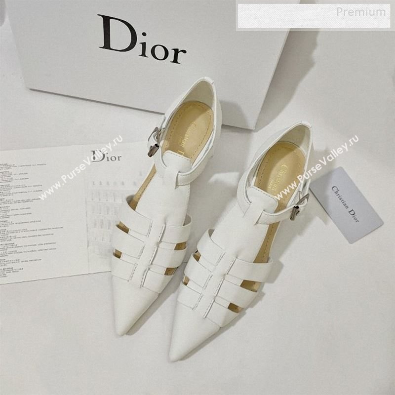 Dior Sauvage Calfskin Strap Pumps White 2019 (DLY-9122340)