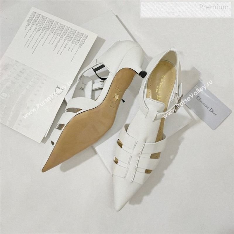 Dior Sauvage Calfskin Strap Pumps White 2019 (DLY-9122340)