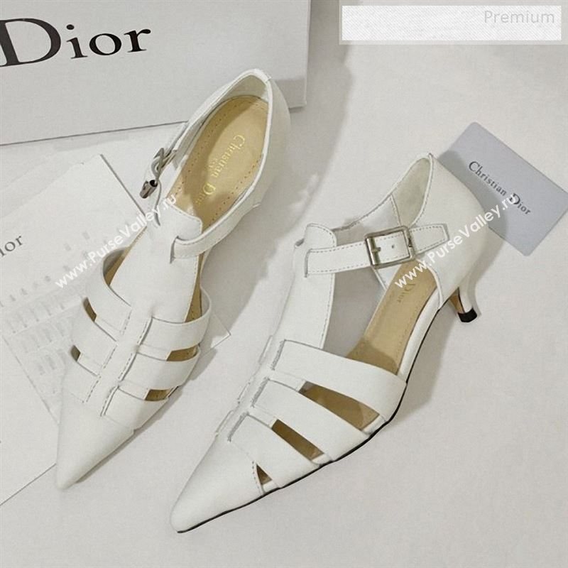 Dior Sauvage Calfskin Strap Pumps White 2019 (DLY-9122340)