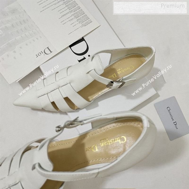 Dior Sauvage Calfskin Strap Pumps White 2019 (DLY-9122340)